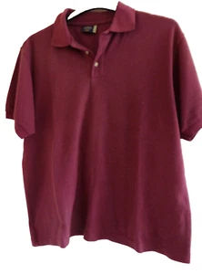 Herren Casual Club Kurzarm Burgund PolyBaumwolle Poloshirt M Ch 46 in L 25 in - Bild 1 von 6