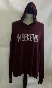 Rachel Zoe Kaschmirmischung Kapuze Pflaume/Weinrot/Burgund XL weicher Pullover - Bild 1 von 16