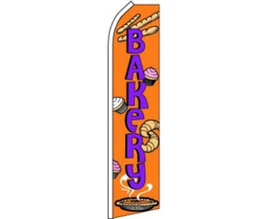 Bakery Orange / Purple Swooper Super Feather Advertising Flag - Picture 1 of 1