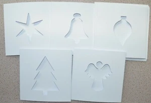 5 Double/Fold White Card Blanks + Christmas Apertures & White Envs 140mm Sq NEW - Picture 1 of 1