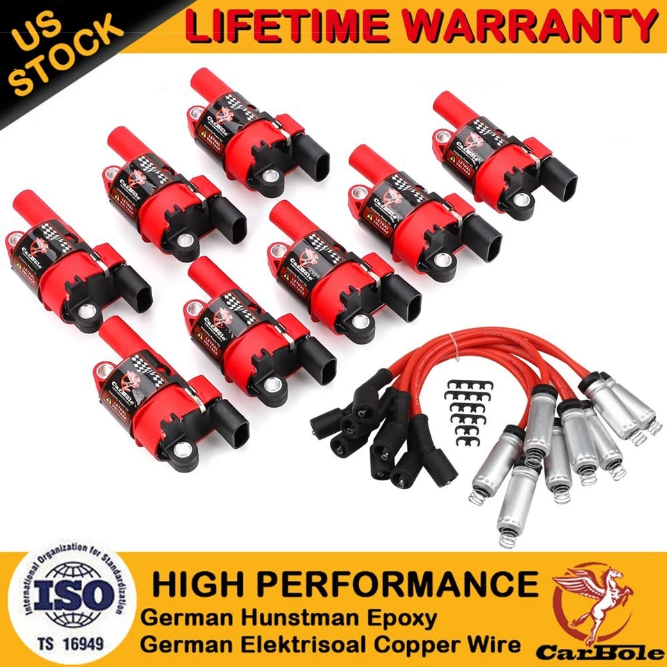 Ignition Coils W/ Wires for Chevy Silverado 1500 Tahoe GMC Sierra 1500 2007-2016 - Image 1 of 4