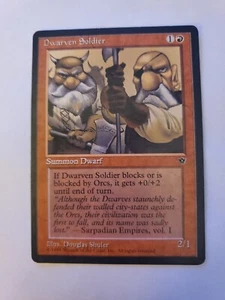 MTG Magic The Gathering Card Dwarven Soldier Summon Dwarf Red Fallen Empires - Picture 1 of 2