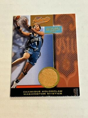 2002 FLEER AUTHENTIX WNBA CHAMIQUE HOLDSCLAW DIE CUT GAME USED JERSEY RELIC Z2 - Image 1 of 2