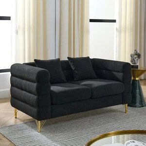 60" Oversized 2 Seater Sofa, Comfort Fabric Deep Seating for Living Room - Picture 1 of 12