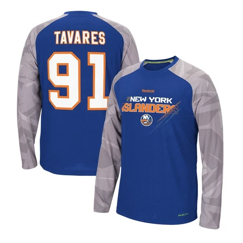 John Tavares Reebok New York Islanders PlayDry Long Sleeve T-Shirt Men's Cover