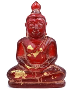 Superbe bouddha avec traces de dorures en posture de méditation - Imagen 1 de 6