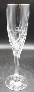 set of 2 Lenox Debut Gold trim Crystal 9" Champagne Flutes MINT! - Picture 1 of 4