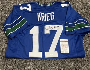 Camiseta deportiva firmada por Davekrieg Seattle Seahawks certificado de autenticidad JSA testigo insr roh 04 - Imagen 1 de 4