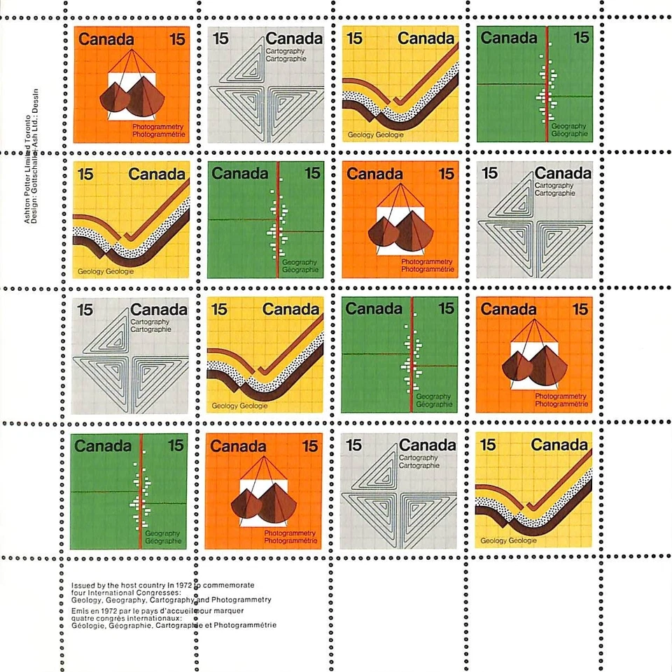 Canada - 582-585 - Earth Sciences - 1972 - Full Upper Left Plate Sheet - VFNH - Image 1 of 1