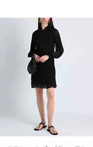 DKNY black plisse pleat dress BNWT US8 AU10-12 RRP$280 Donna Karen New York - Picture 1 of 5