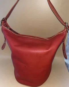 Coach Limited Ed. Legacy XL Glovetanned Leather Bucket Duffle Bag 17998 Red - Picture 1 of 21