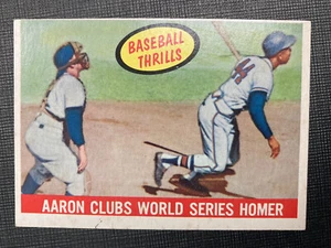 1959 Topps #467 Hank Aaron Clubs World Series Homer Milwaukee Braves Ex-MT HOF - Picture 1 of 2