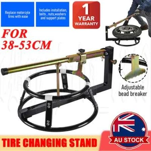 NEW 15"-21" Motorcycle Dirt Bike Tyre Changer Bead Breaker Round Stand AU - Picture 1 of 12