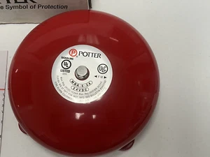 POTTER MBA-6-24 24VDC 6" ROSSO CAMPANA 13,5 mA 75,6dBA MIN A 10 PIEDI - Foto 1 di 3