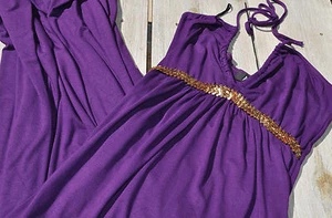 Robe ASOS violette longue dos-nu avec sequins Taille 12 UK/40FR - Picture 1 of 5