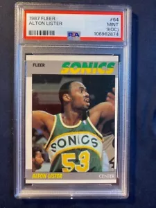 1987 Fleer #64 Alton Lister Seattle Supersonics PSA 9 (OC) MINT - Picture 1 of 2