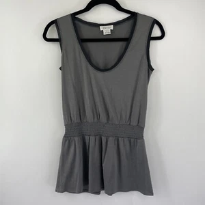 Barneys New York Tank Top Womens Size Small S Gray Long Silk Elastic Waist - Picture 1 of 11