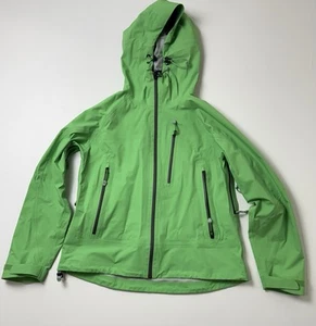 LL BEAN Women’s Sz M P SHELL JACKET Zip Up Hooded Green Outdoor - Picture 1 of 20