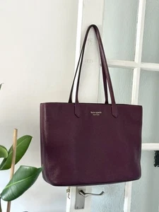 Kate Spade New York Veronica Large Tote Bag, Pebbled Leather Burgundy Red - Picture 1 of 11