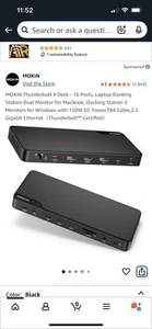 MOKiN Thunderbolt 4 Dock - 16 Ports, Laptop Docking Station Dual Monitor for Mac - Afbeelding 1 van 6