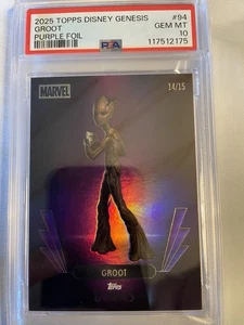 2025 Topps Disney Genesis Purple Foil Groot 14/15 PSA 10 Rare Perfect Grade! 🔥 - Picture 1 of 2