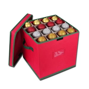 Christmas Bauble Storage Box Round Balls Ornament Foldable Storage Organizer - Picture 1 of 4