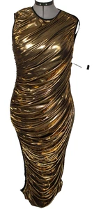 Dolce & Gabbana Foiled-Finish Panelled Dress Siza 50 Italian Missing GLoves NWT - Picture 1 of 23