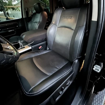 Front Seat Covers for 2013-2018 Dodge Ram 2500/3500 Laramie Leather Black - Image 1 of 4