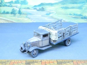 O Scale 1/48 BUILT, DETAILED & WEATHERED 1920s FLATBED STAKE TRUCK with LOAD - Picture 1 of 4