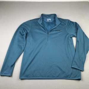 Mountain Hardwear Pullover Mens Large Fleece Grid Jacket Quarter Zip Outdoors - Picture 1 of 16