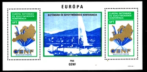 HICK GIRL- MNH. HUNGARY SOUVENIR SHEET SC#2268 1974 MAP OF EUROPE A1 - Picture 1 of 1