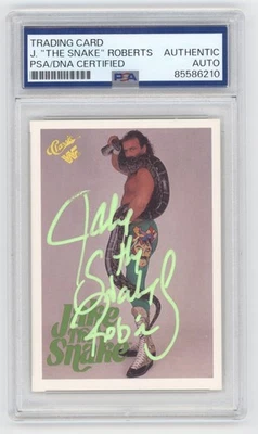 JAKE "THE SNAKE" ROBERTS SIGNED 1990 CLASSIC WWE #7 PSA DNA AUTOGRAPH AUTO Q3566 - Image 1 of 2