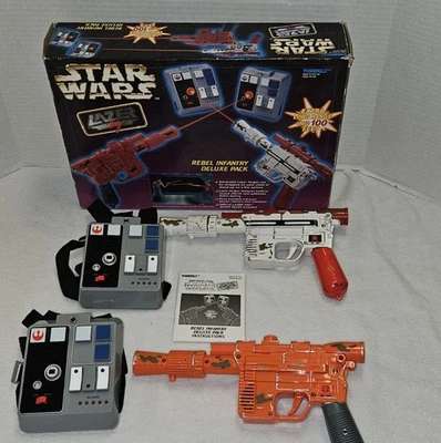 Vintage Star Wars Lazer Tag Rebel Infantry Pacote Deluxe por Tiger Completo - Imagem 1 de 4