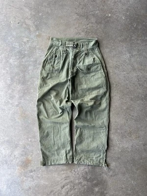 WWII HBT Jungle Trousers Herringbone British War Aid Pants Gas Flap 32 Original  - Image 1 of 4