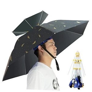 Umbrella Hat Folding Adjustable Sun Rain Cap, 37.4” UPF 50+ UV Protection - Picture 1 of 7