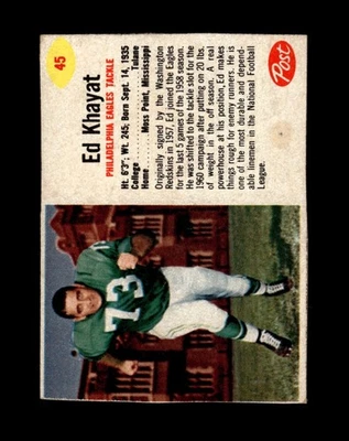 1962 Post Cereal Set-Break # 45 Ed Khayat VG-VGEX (crease) *GMCARDS* - Image 1 of 2