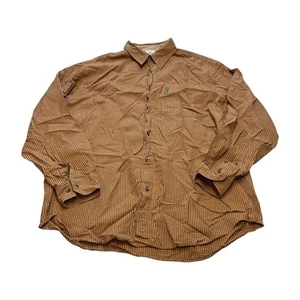 Camisa Columbia Para Hombre Grande Amarilla Marrón Mini Guinga Algodón Clásica Con Botones - Imagen 1 de 7