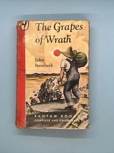 1945 THE GRAPES OF WRATH by John Steinbeck, Bantam Books Vintage Paperback - Imagen 1 de 5
