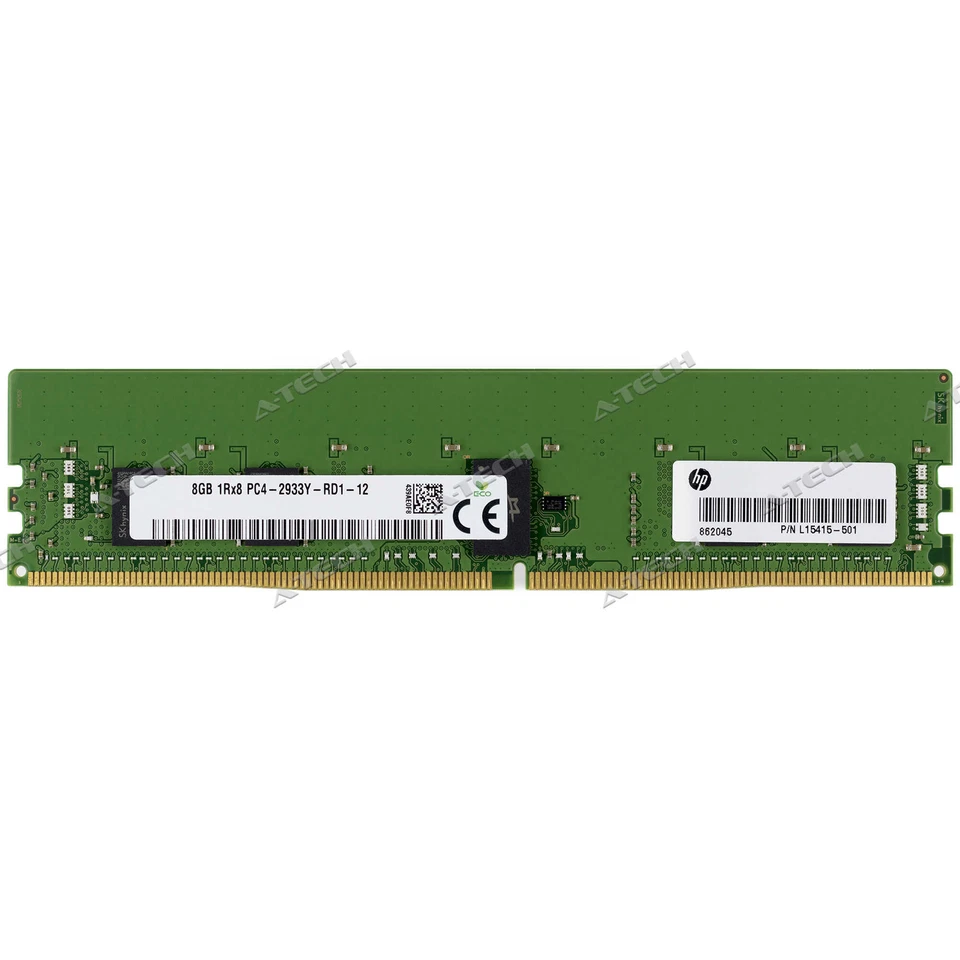 HP L15415-501 8GB DDR4-2933 ECC REG RDIMM PC4-23400 1Rx8 HPE Server Memory RAM - Image 1 of 2