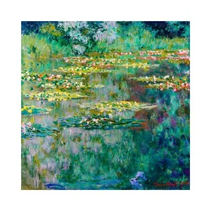 Claude Monet, Le Bassin des Nympheas Lily 1904, Lustre Canvas Print, 24" x 24" - Picture 1 of 10