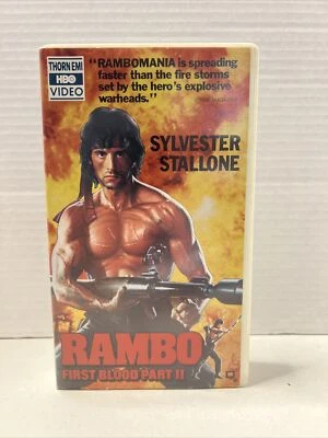 Rambo First Blood Part 2 VHS 1985 HBO Thorn EMI Action Clamshell - Image 1 of 3