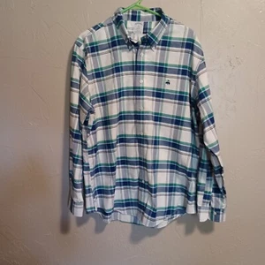 Brooks Brothers 1818 Men's Shirt Long Sleeve Regent Blue Plaid Non Iron Size XL - Picture 1 of 9