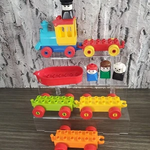 Lego Duplo Train Car Bases (5), Boat Transportation Lot - Square People, Dog - Picture 1 of 5