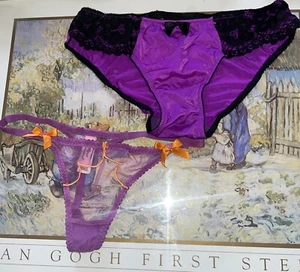 Agent Provocateur  Purple  Thong AP2 Small  Victoria Secret Second Skin Panties - Picture 1 of 18