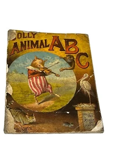 Jolly Animal ABC Victorian Era Children's Book Copyright 1888 By McLoughlin Bros - Picture 1 of 10