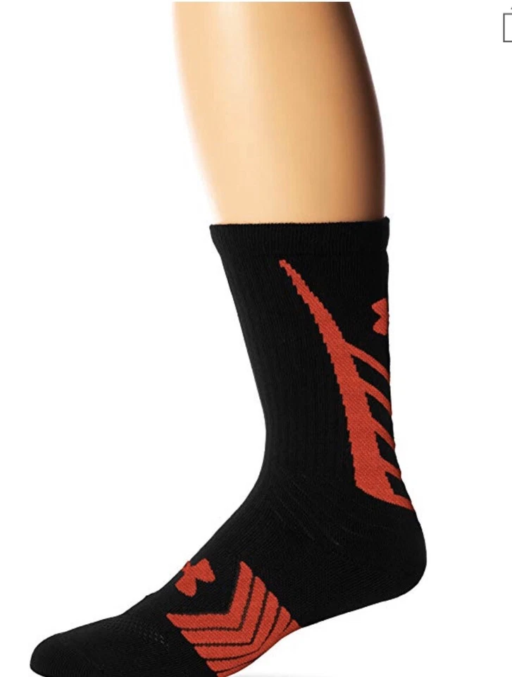 Under Armour Mens Undeniable All Sport Crew Socks 1 Pair Black/red Youth Large