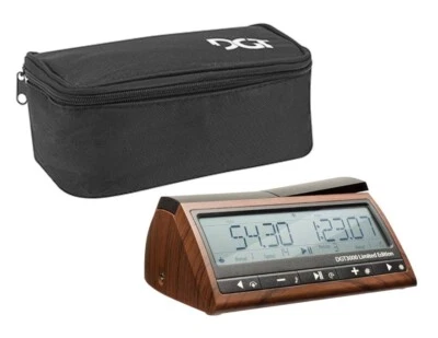 Temporizador de Ajedrez Digital MADERA Aspecto DGT 3000 Edición Limitada Reloj FIDE con BOLSA Foto 1 de 3