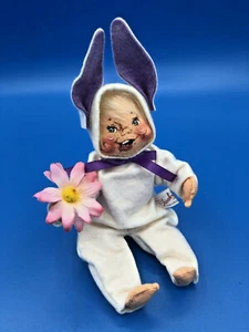 Annalee Doll 7" Bunny Kid Holding a Daisy #167288 with 1989 Tush Tag - Picture 1 of 7