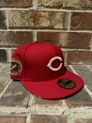 New Era 7 3/8 Cincinnati Reds 59fifty Fitted 1979 All Star Patch Grey UV Club - Image 1 of 4