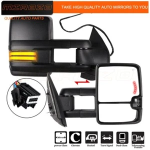 For 2007-2014 Chevy GMC Tow Mirrors Power Heated Clearance Dynamic Turn Signal - Picture 1 of 12